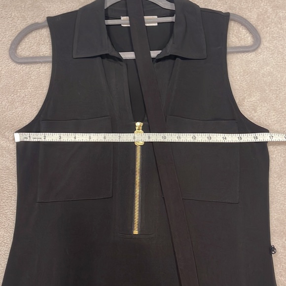 Michael Kors collared zipper front sleeveless black dress size XS - Picture 8 of 8